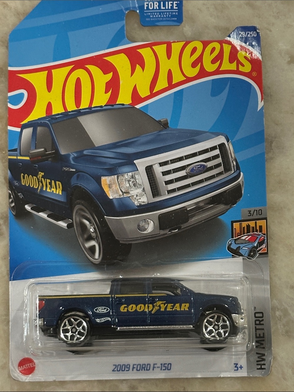 Hot Wheels 2009 Ford F-150 Toy Truck - Blue Goodyear Design